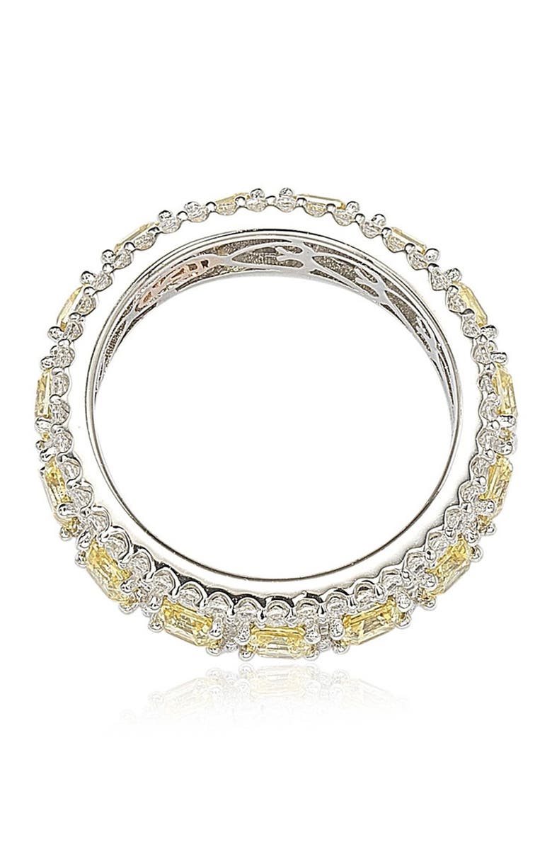 SUZY LEVIAN Sterling Silver Asscher CZ Eternity Band Ring, Alternate, color, Yellow