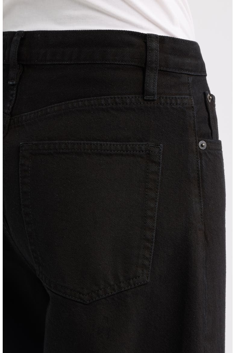 The Bow Crop Barrel Leg Jeans, Alternate, color, BLACK