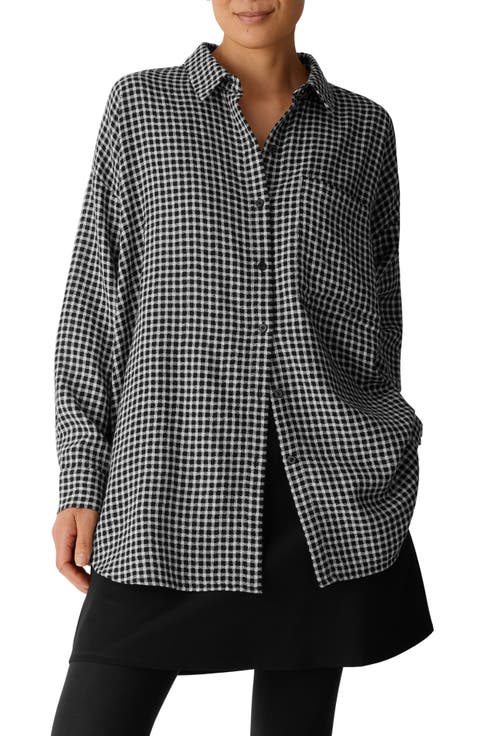 Classic Collar Longline Button-Up Shirt