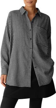 Eileen Fisher Classic Collar Longline Button-Up Shirt