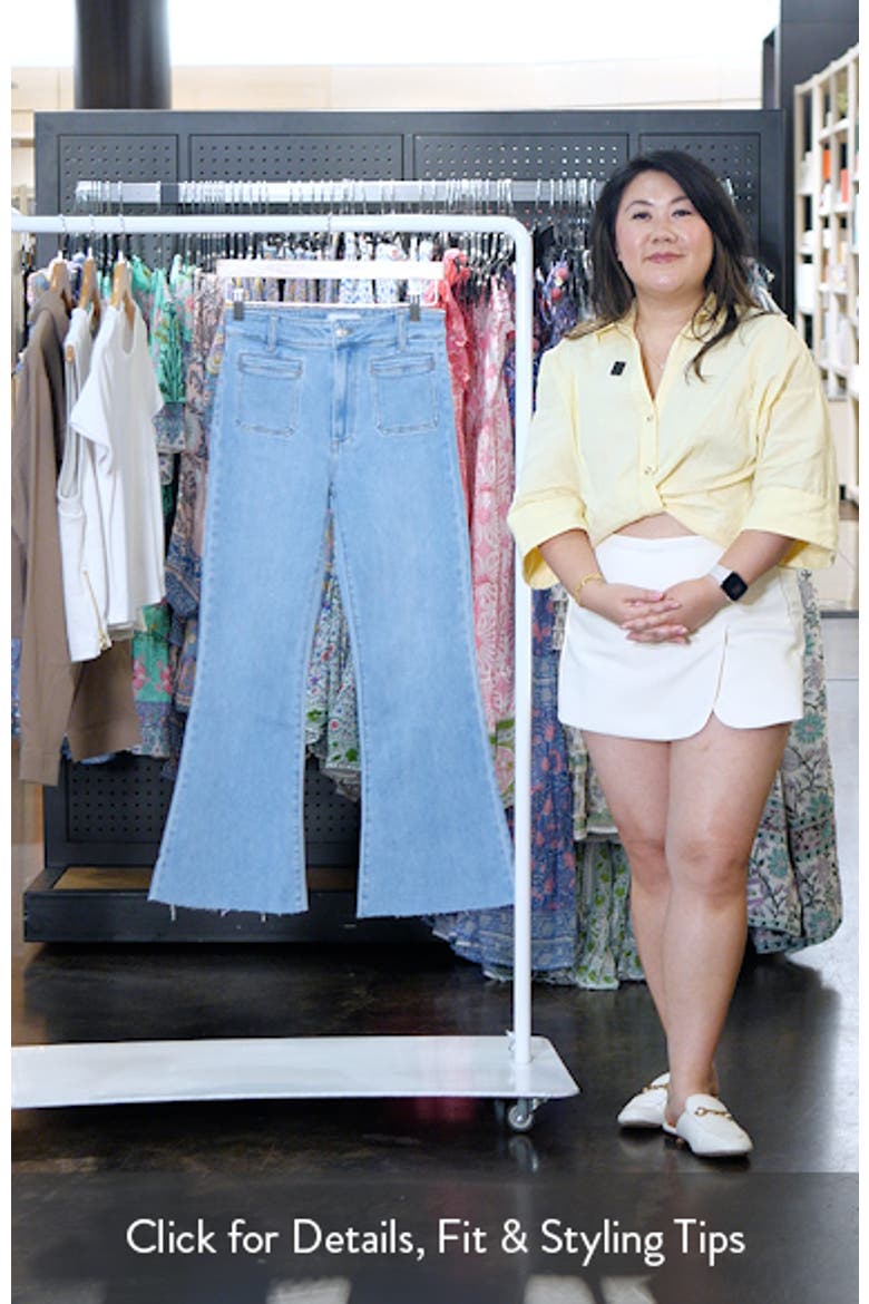 Marlow High Waist Raw Hem Ankle Skimmer Flare Jeans video