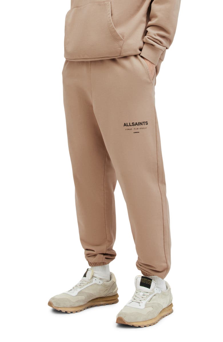 AllSaints Underground Logo Graphic Joggers, Alternate, color,