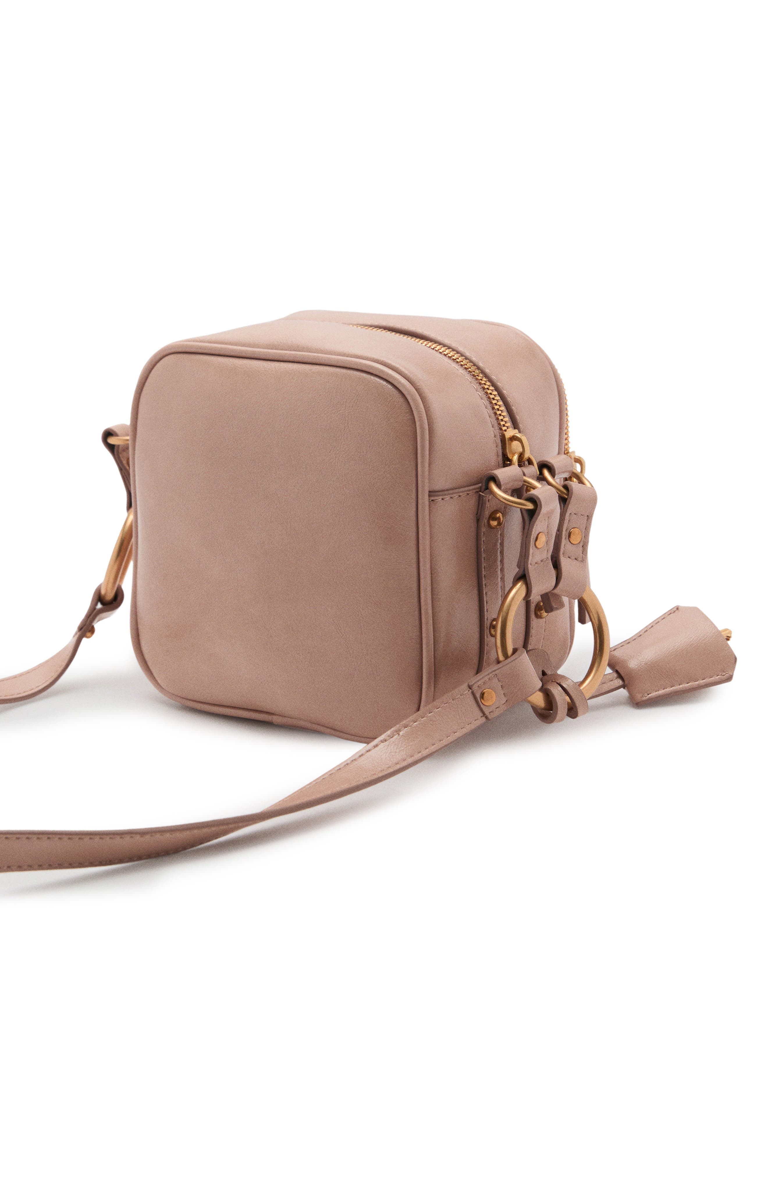 MANGO Square Faux Leather Crossbody Bag, Alternate, color, 