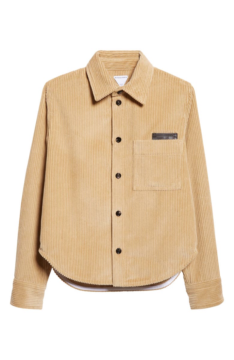 Bottega Veneta Cotton Corduroy Button-Up Shirt, Alternate, color, Pale Oak