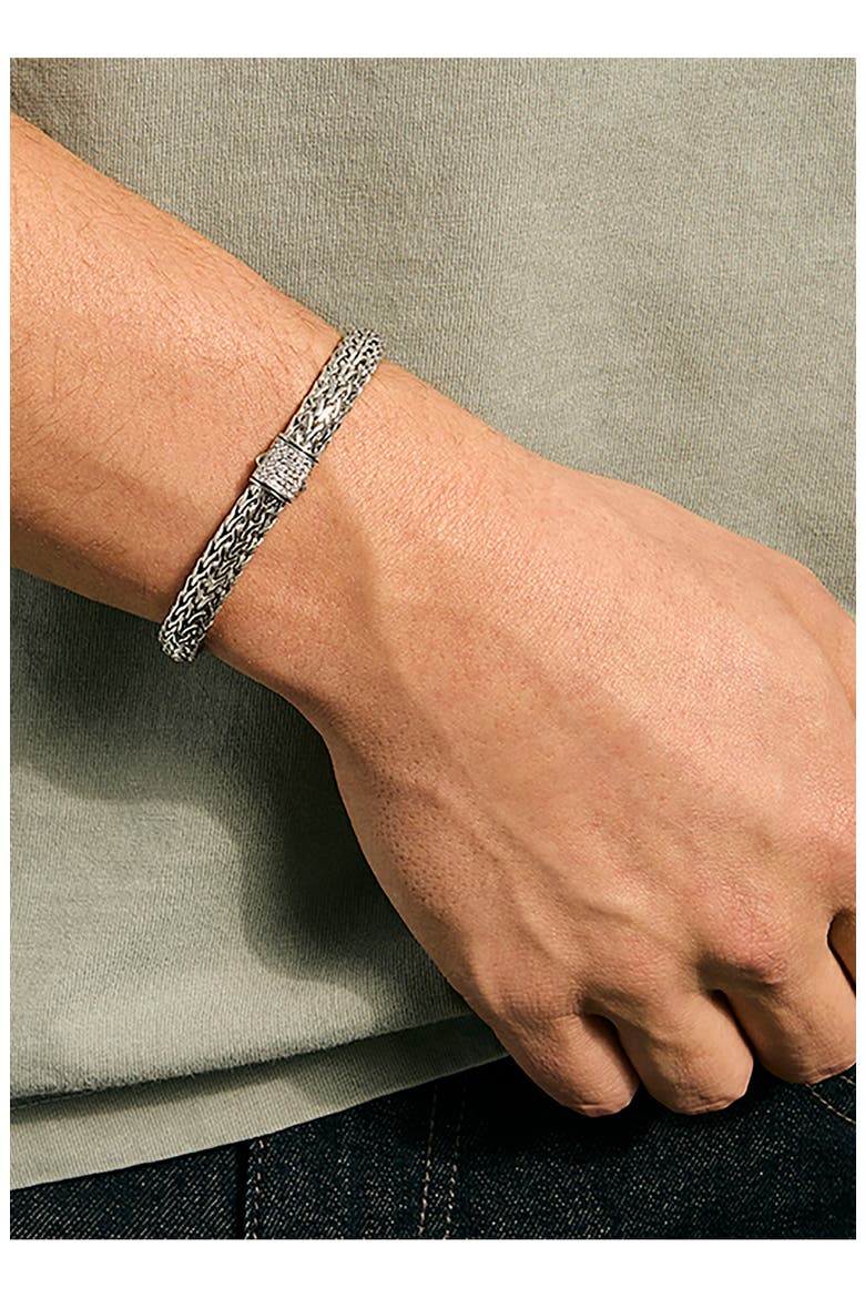 Icon Bracelet, Diamonds, 6.5mm, Alternate, color, SILVER