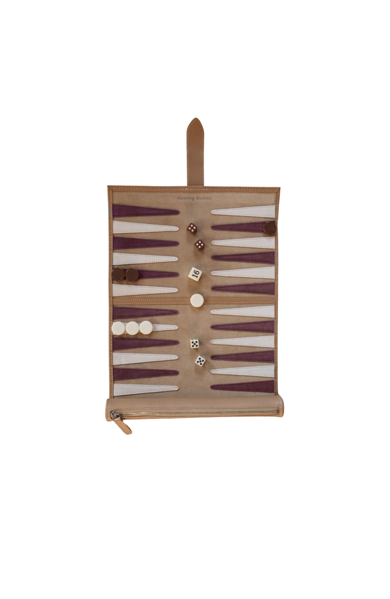 Throwing Doubles Travel Backgammon Board - Bordeaux, Main, color, Bordeaux