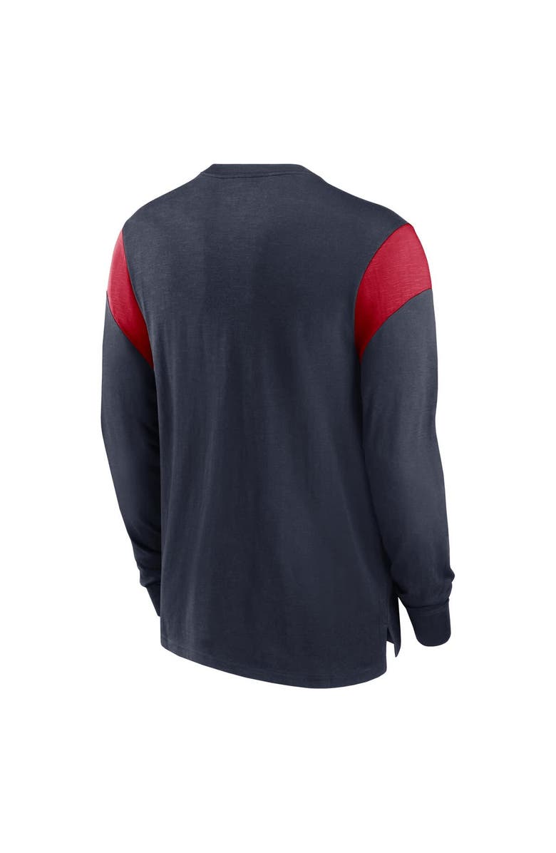 Nike Men's Nike Heather Navy Houston Texans Rewind Playback Helmet Long Sleeve T-Shirt, Alternate, color, Heather Navy