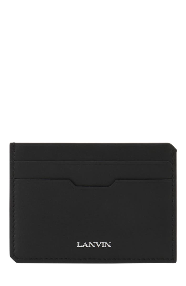 Lanvin Compagnon Leather Cardholder, Main, color, Black