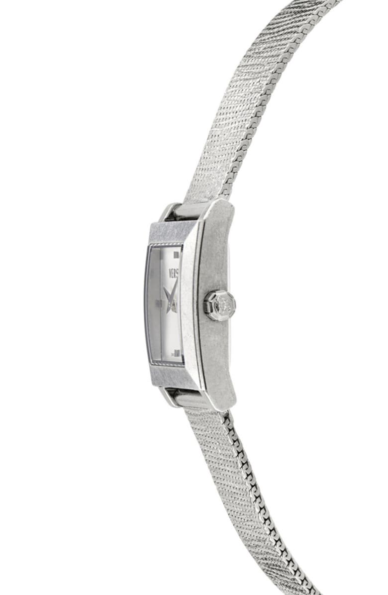 Versace Mosaic Square Mesh Strap Watch, 22mm, Alternate, color, Stainless Steel
