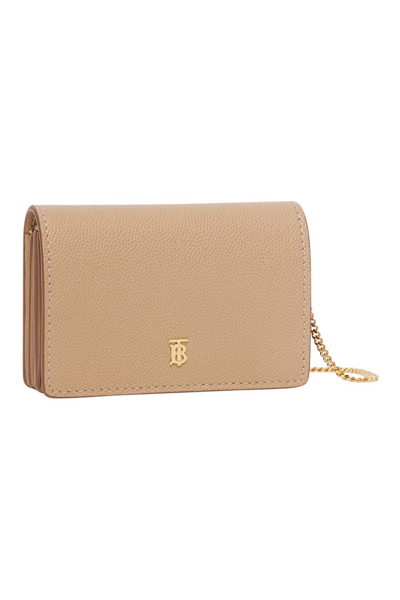 Grainy Leather Card Case with Detachable Strap, Alternate, color, ARCHIVE BEIGE