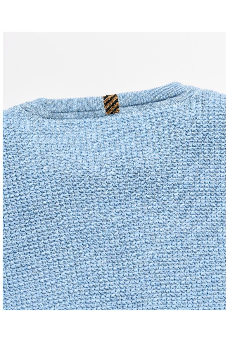 Martin Mini Waffle Crewneck Cotton & Cashmere Sweater, Alternate, color, CHAMBRAY BLUE HEATHER
