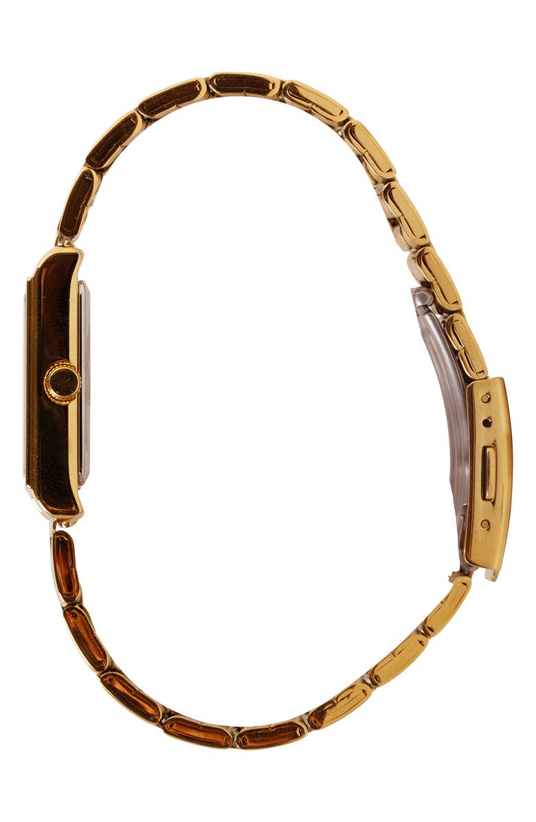 CASIO Tank Goldtone Bracelet Watch, 32mm x 21mm, Alternate, color, Silver And Gold