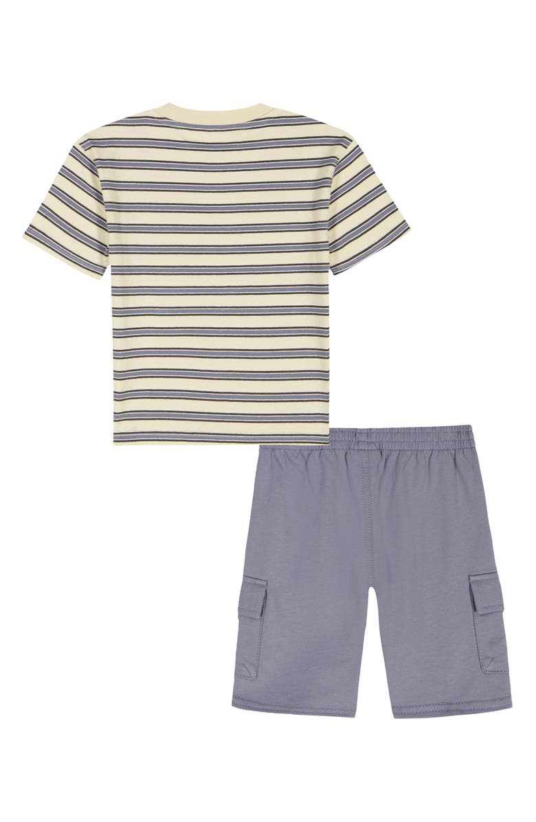 Calvin Klein Kids' Stripe Pocket T-Shirt & Cargo Shorts Set, Alternate, color, Purple Multi