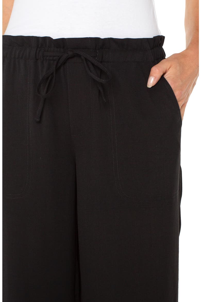 Tie Waist Ankle Wide Leg Pants, Alternate, color, BLACK