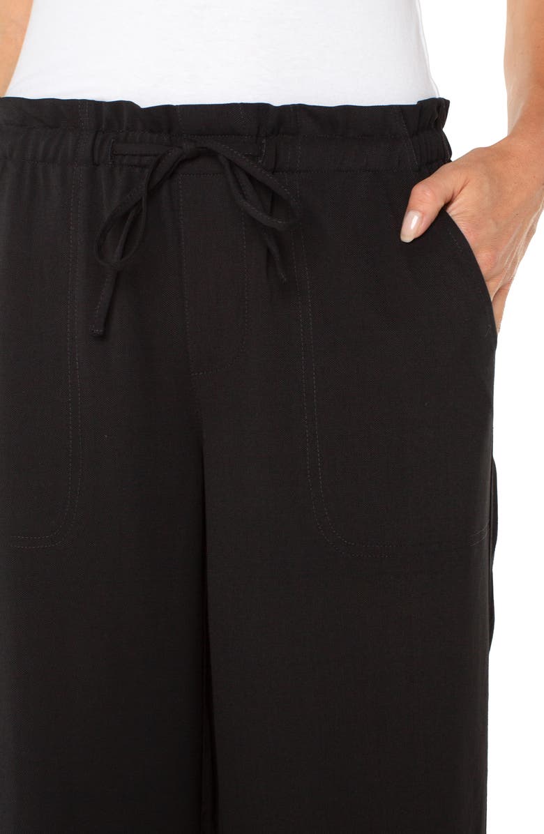 Liverpool Los Angeles Tie Waist Ankle Wide Leg Pants, Alternate, color, Black