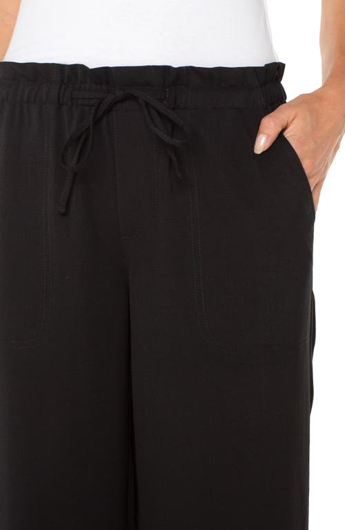 Liverpool Los Angeles Tie Waist Ankle Wide Leg Pants In Black