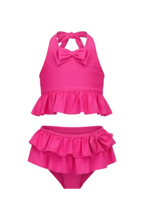 Boats and Bows Ruffle Skirt Two Piece Swimsuit (Toddler, Little Kid & Big Kid)