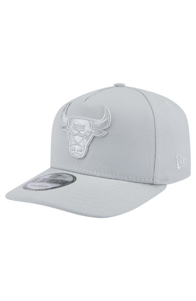 New Era Men's New Era  Gray Chicago Bulls Colorpack A-Frame Pinch Front 9FIFTY Snapback Hat, Main, color, 