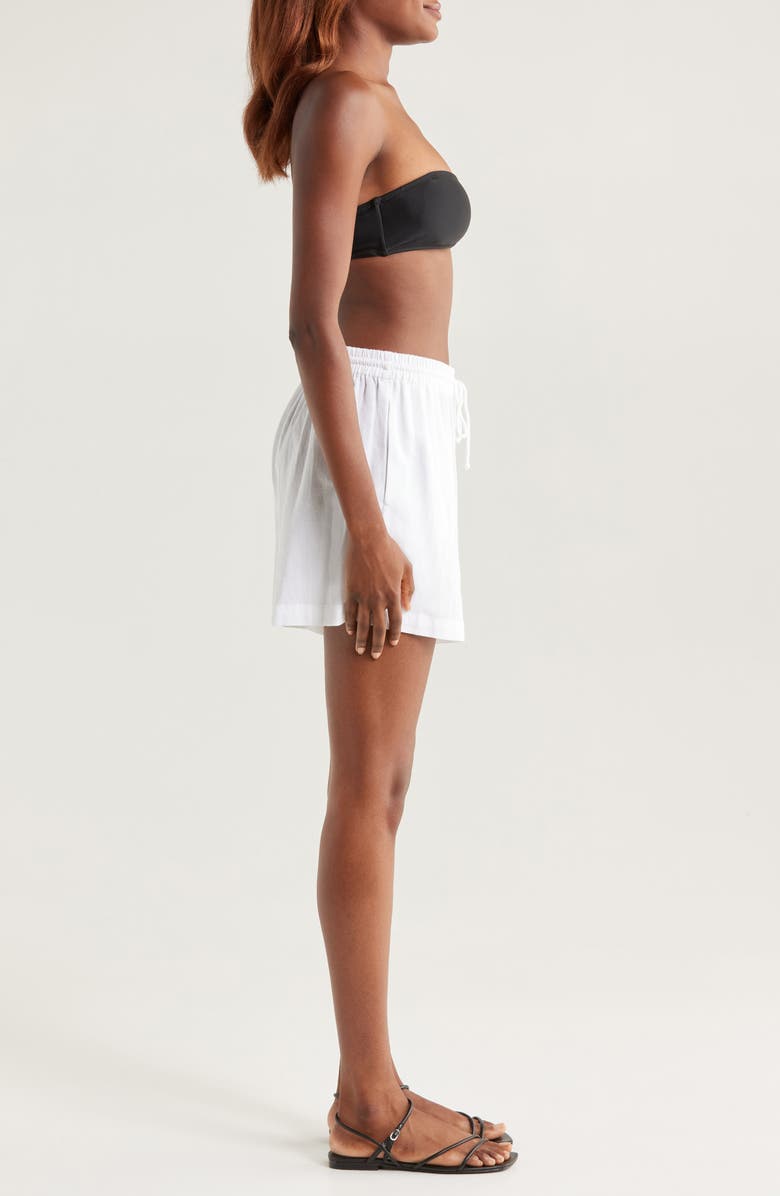 Nordstrom Cover-Up Drawstring Shorts, Alternate, color, White