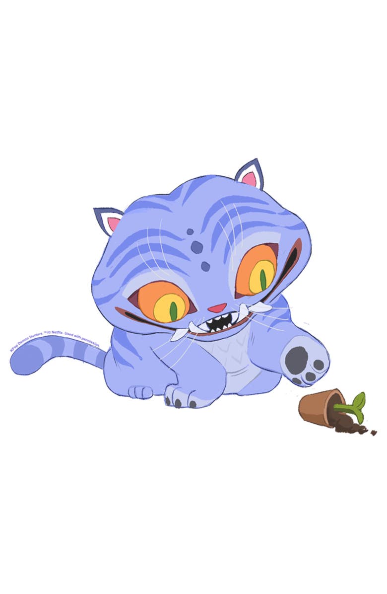 KPop Demon Hunters Men's KPop Demon Hunters Mischievous Derpy Pull Over Hoodie, Alternate, color, White