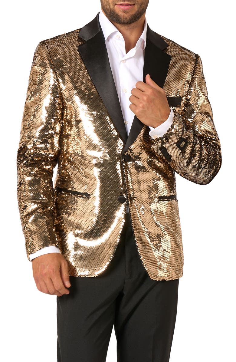 OppoSuits Groovy Gold Sequin Dinner Jacket, Main, color, Gold