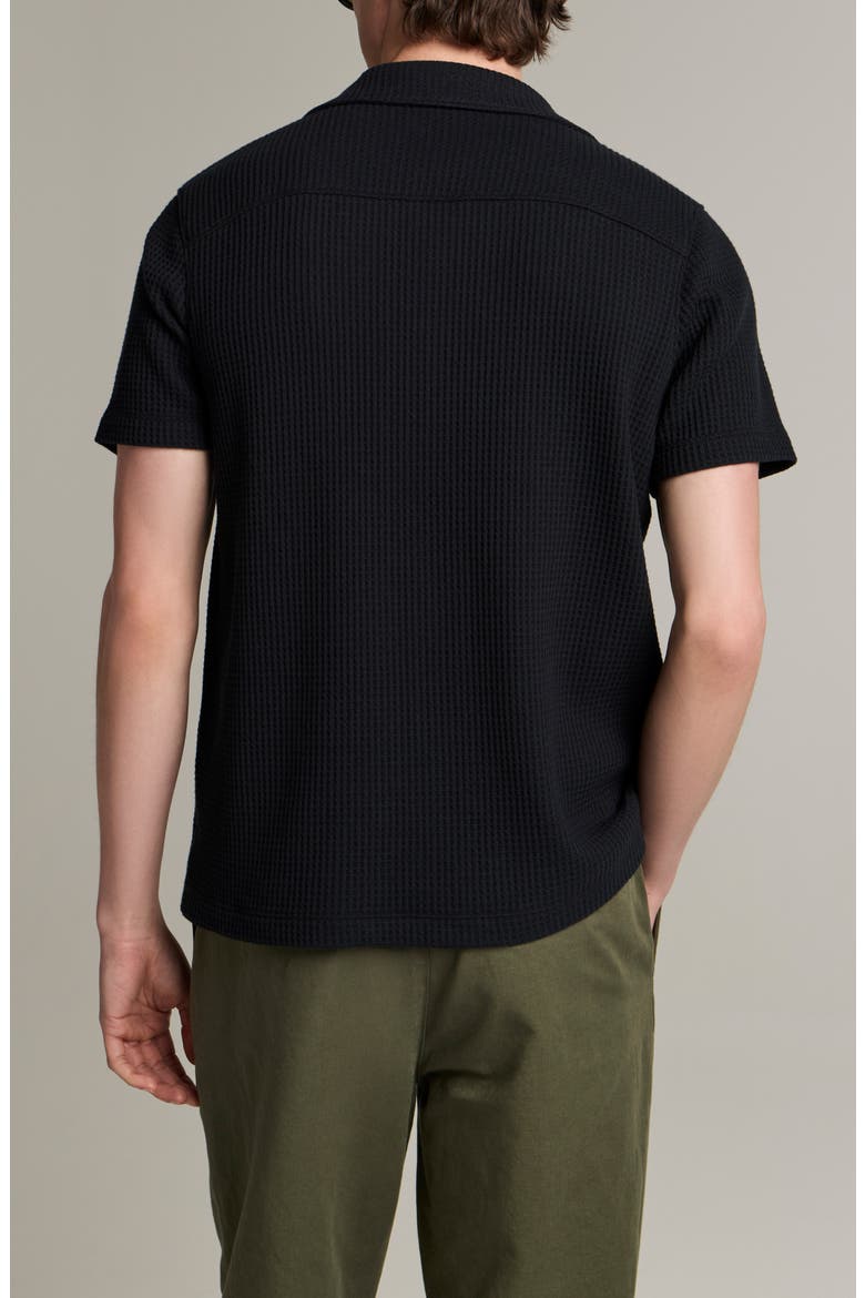 Macro Cotton Blend Waffle Button-Up Shirt, Alternate, color, COASTAL