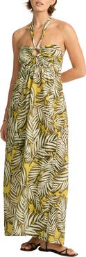 Sea Level Palm House Halter Bandeau Cover-Up Dress