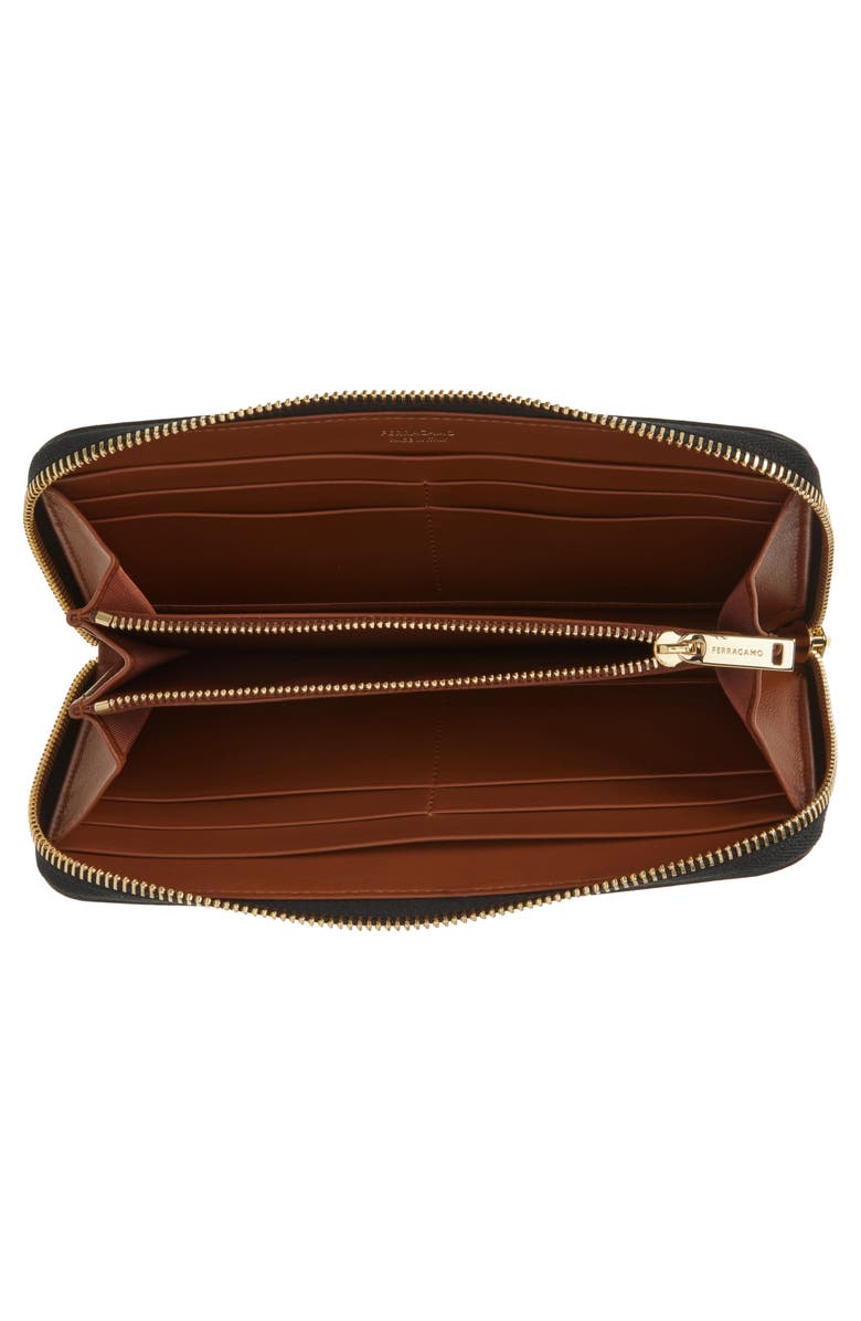 FERRAGAMO Hot Stamp Leather Continental Wallet, Alternate, color, 