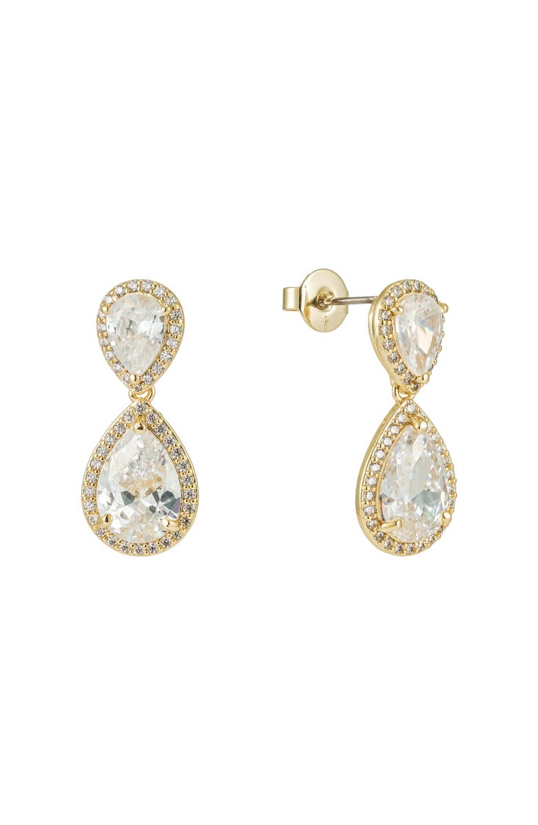 Untamed Petals Aspen Crystal Drop Earrings, Main, color, Gold