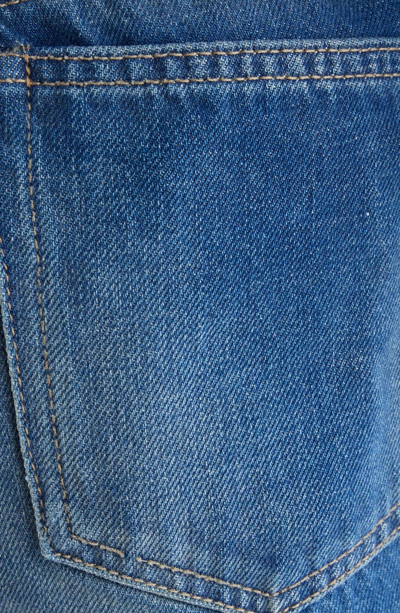 Acne Studios Puga No Waistband Denim Jeans, Alternate, color, Mid Blue