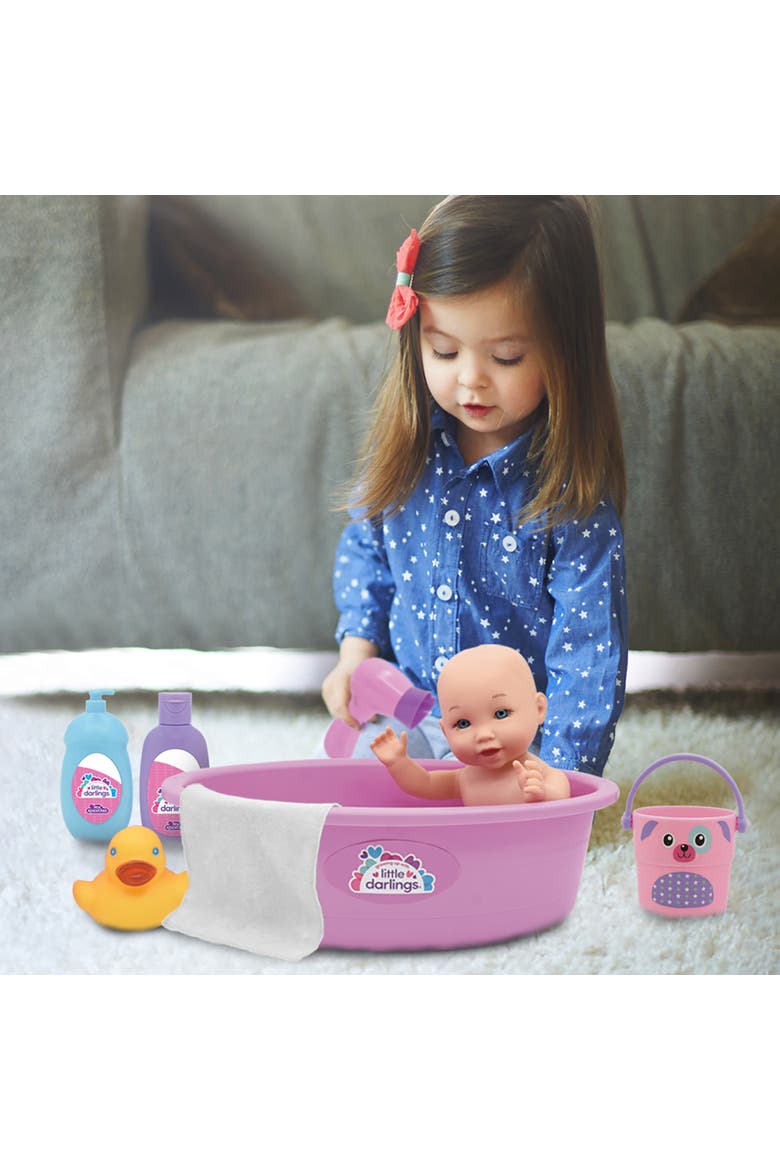 Wash N' Play Baby Set 12" Doll 7Pc Bath Care Toy, 2+, Alternate, color, Multicolored