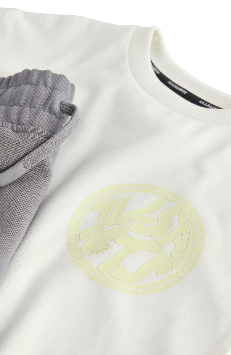 smALLSAINTS by ALLSAINTS Kids' Distortion Graphic T-Shirt & Drawstring Shorts Set, Alternate, color, White