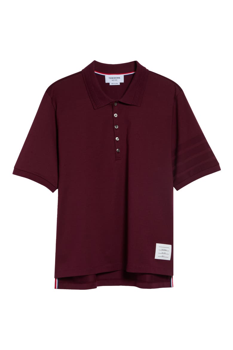 4-Bar Cotton Jersey Polo, Alternate, color, BURGUNDY