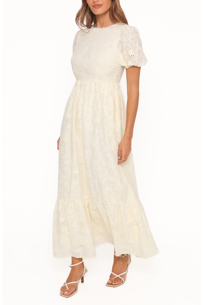 Janice Cotton Maxi Dress, Alternate, color, BUTTER YELLOW BRODERIE