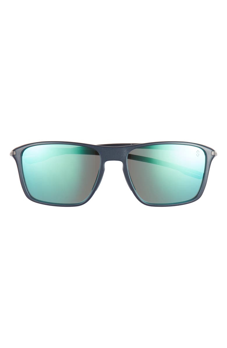 TAG Heuer Vingt Sept 59mm Rectangular Sport Sunglasses, Main, color, Matte Blue / Green Polarized