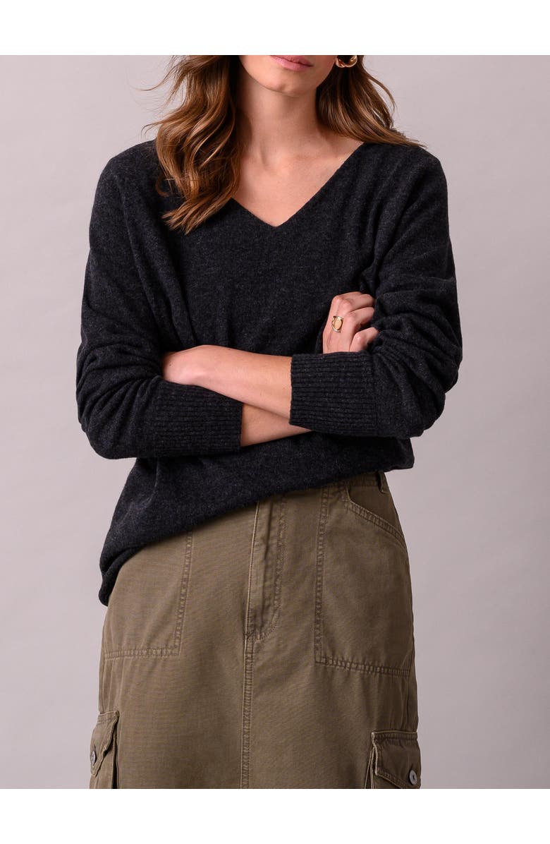 Celtic & Co. Geelong Wool Slouch V-Neck Sweater, Alternate, color, Charcoal