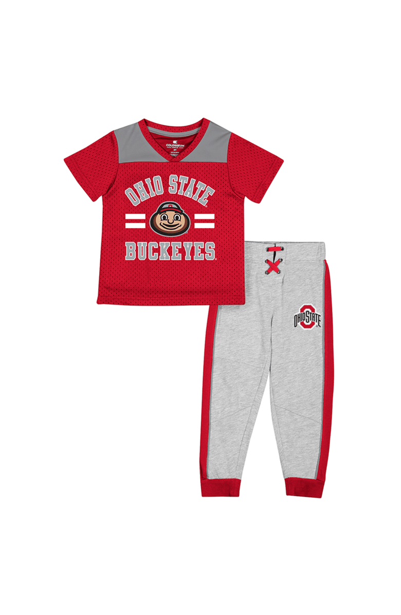 COLOSSEUM Toddler Colosseum Scarlet/Heather Gray Ohio State Buckeyes Ka-Boot-It Jersey & Pants Set, Main, color, Scarlet