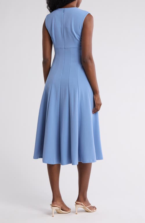 Calvin Klein Scuba Crepe Fit & Flare Dress In Bayou
