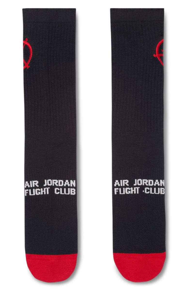 Jordan Cushioned Crew Socks, Main, color, Black/ University Red/ Red