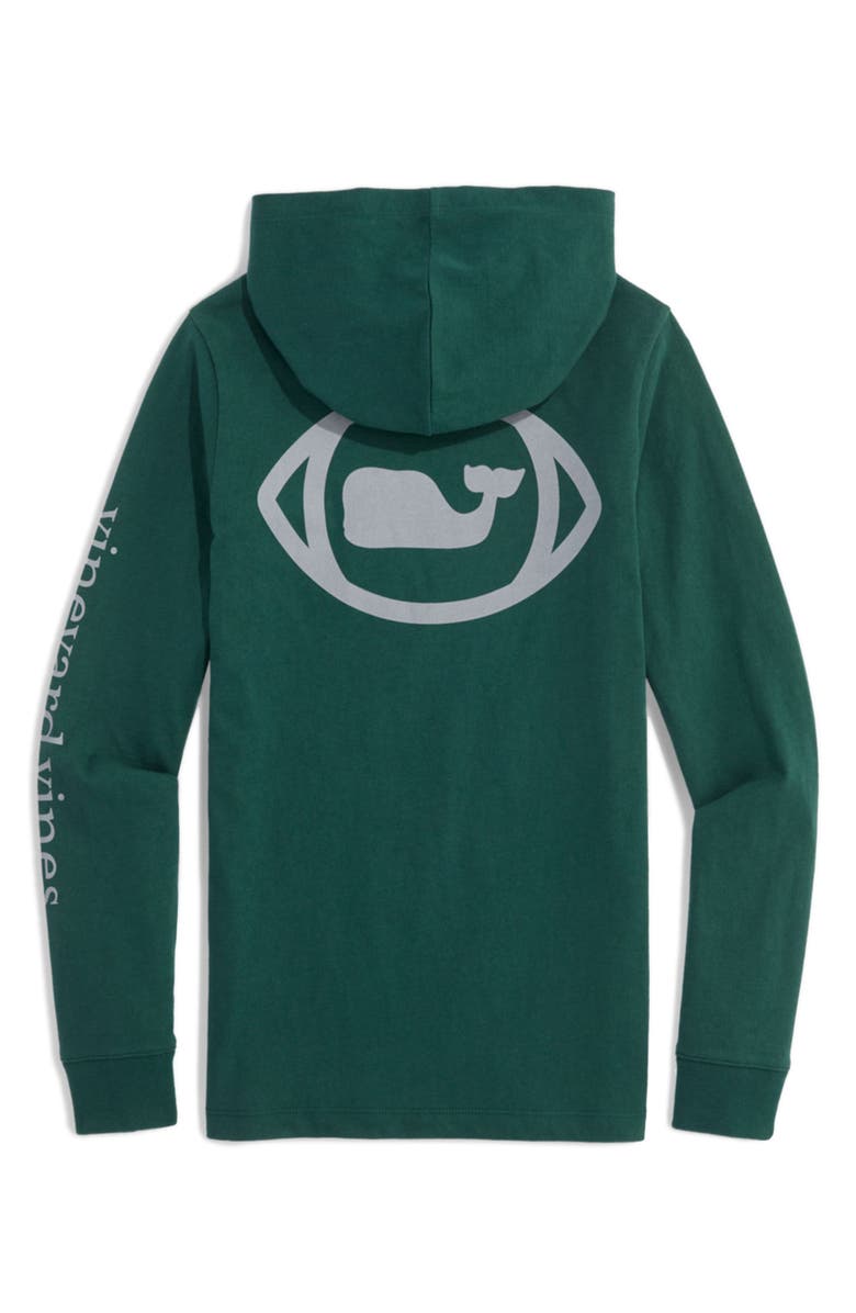 vineyard vines Kids' Football Whale Cotton Graphic Hooded T-Shirt, Alternate, color, 