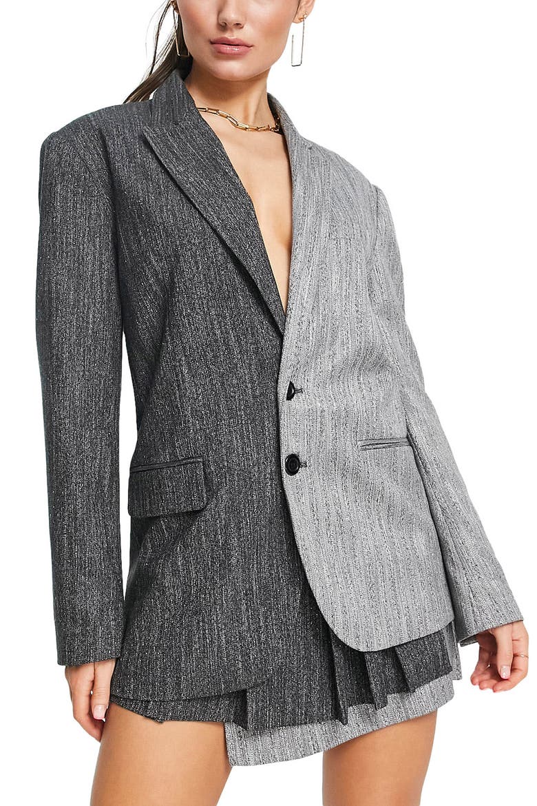 Half Half Blazer, Main, color, GREY