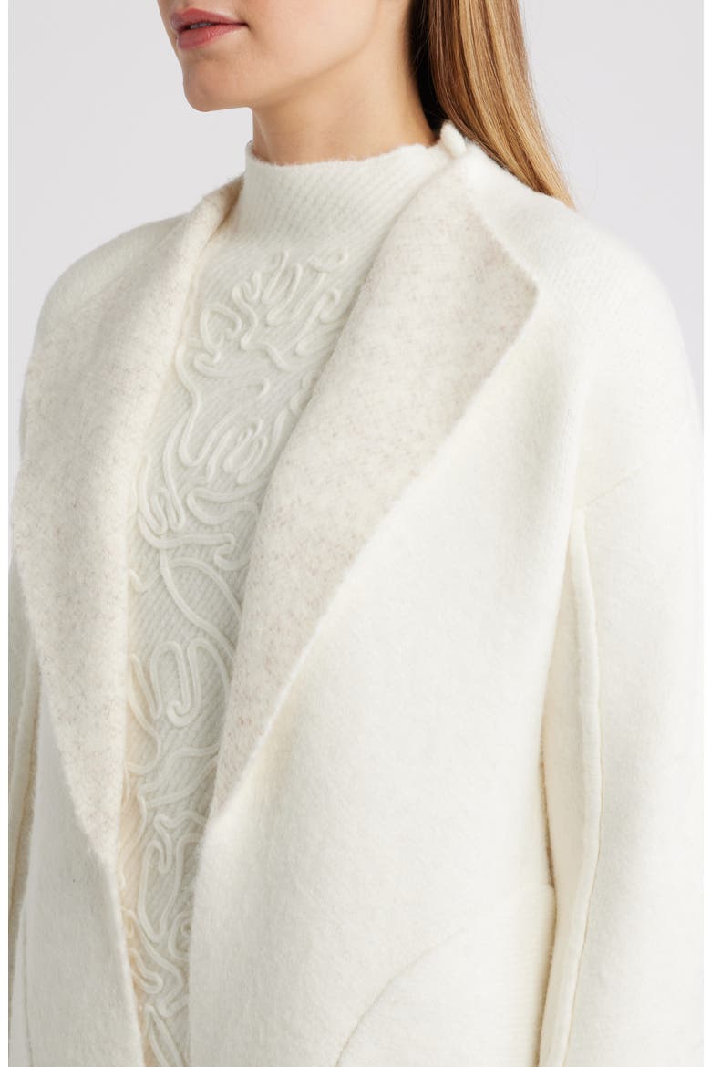 Wing Collar Sweater Coat, Alternate, color, WHITE DOVE HEATHER
