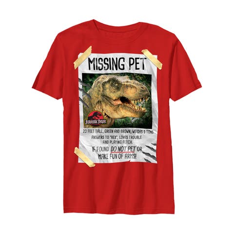 Boy's Jurassic Park T. Rex Missing Pet  Graphic T-Shirt