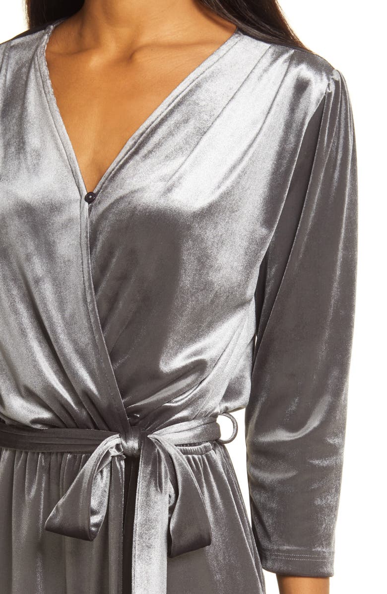 Fraiche by J Velvet Tie Waist Jumpsuit, Alternate, color, 