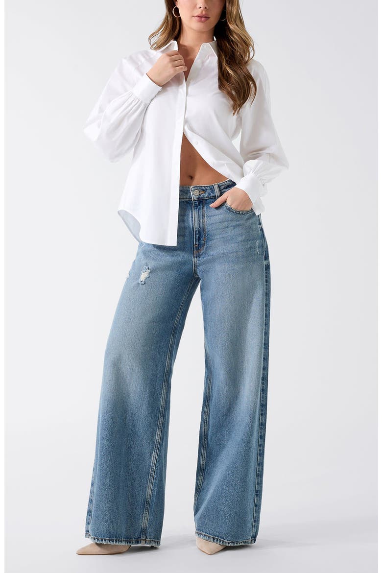 Erika Stretch Cotton Poplin Button-Up Shirt, Alternate, color, OPEN