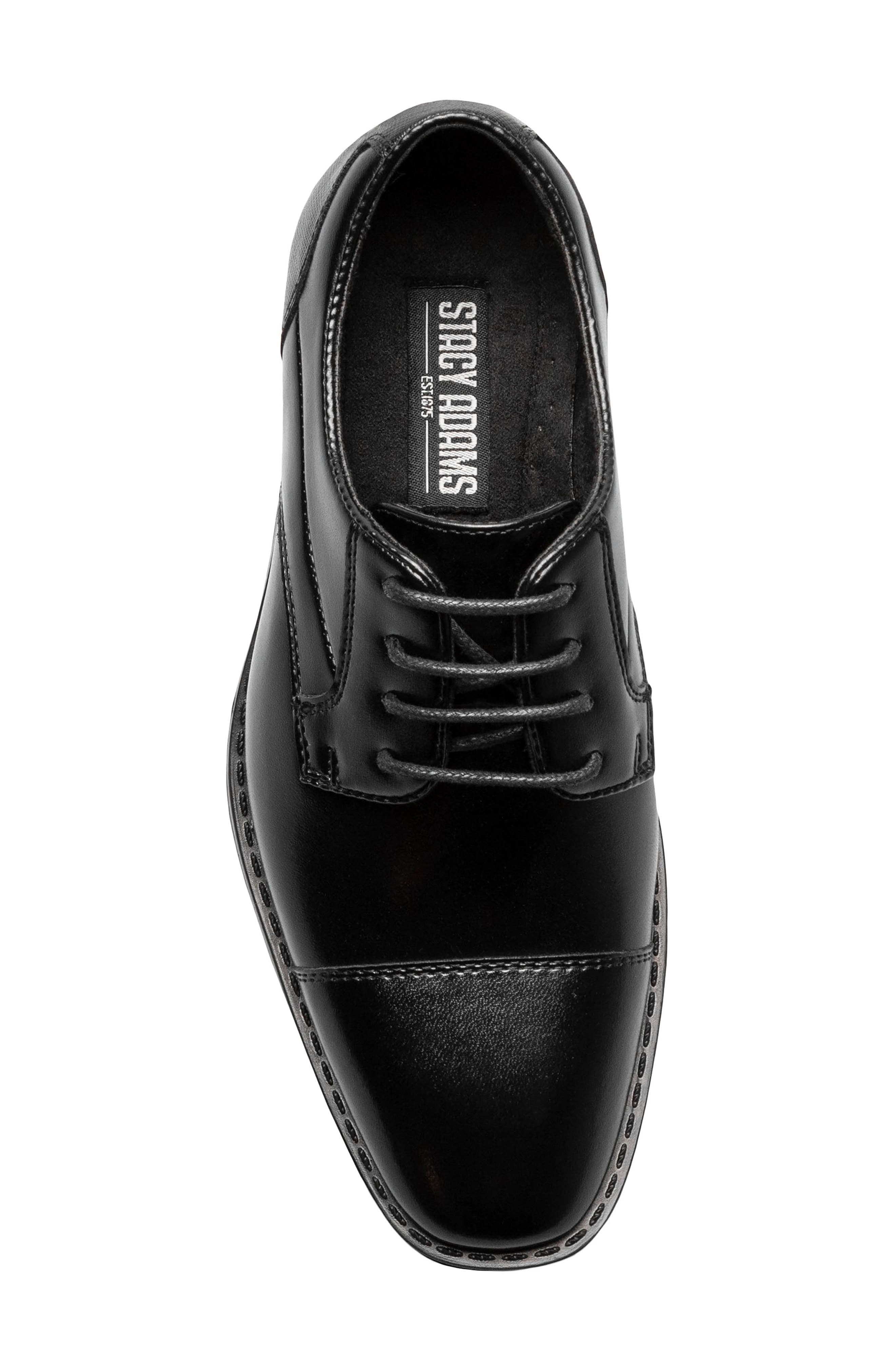 Stacy Adams Kids' Kallum Cap Toe Derby, Alternate, color, Black