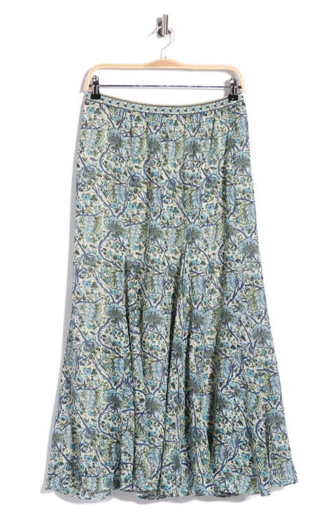 Floral Georgette Godet Maxi Skirt