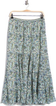 MAX STUDIO Floral Georgette Godet Maxi Skirt