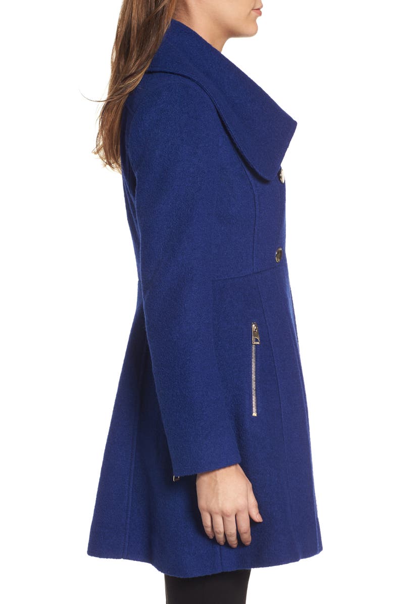 GUESS Envelope Collar Double Breasted Coat, Alternate, color,