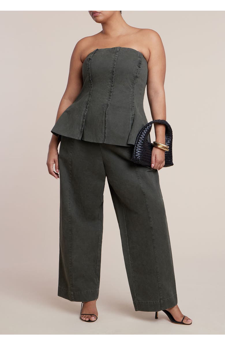 ELOQUII Twill Straight Leg Pant, Alternate, color, Burnt Olive